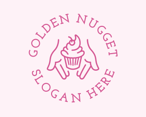 Pink Cupcake Hands logo design