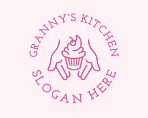 Pink Cupcake Hands logo design