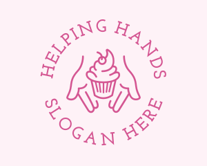 Hands - Pink Cupcake Hands logo design