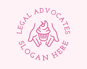 Pink Cupcake Hands logo design