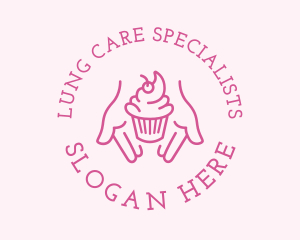 Pink Cupcake Hands logo design