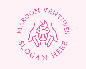 Pink Cupcake Hands logo design