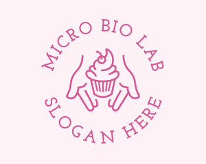 Pink Cupcake Hands logo design