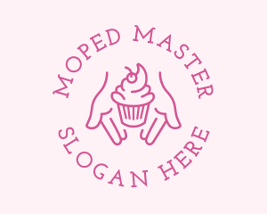 Pink Cupcake Hands logo design