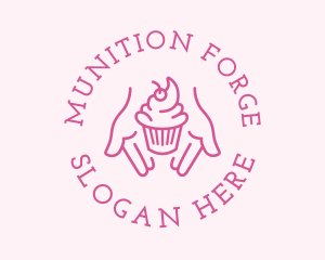 Pink Cupcake Hands logo design