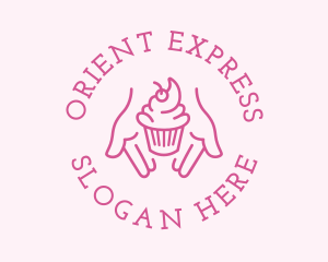 Pink Cupcake Hands logo design