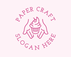 Pink Cupcake Hands logo design