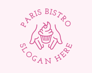 Pink Cupcake Hands logo design