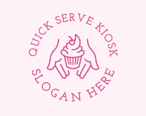 Pink Cupcake Hands logo design