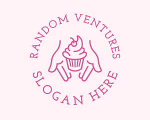 Pink Cupcake Hands logo design