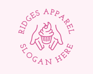 Pink Cupcake Hands logo design