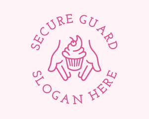 Pink Cupcake Hands logo design