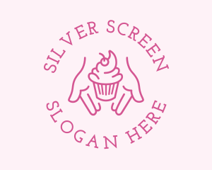 Pink Cupcake Hands logo design