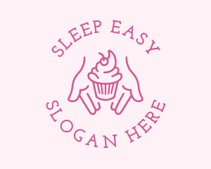 Pink Cupcake Hands logo design