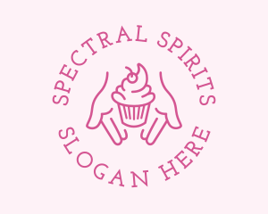 Pink Cupcake Hands logo design