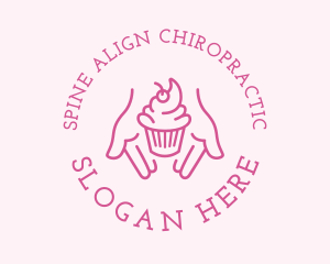 Pink Cupcake Hands logo design