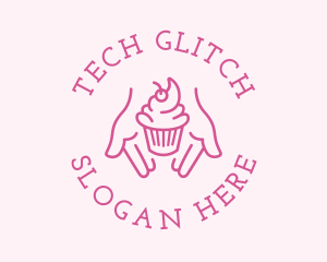 Pink Cupcake Hands logo design