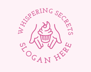 Pink Cupcake Hands logo design