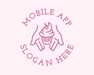 Bread - Pink Cupcake Hands logo design