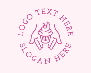 Pink Cupcake Hands Logo