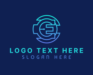 Financing - Tech Cryptocurrency Letter E logo design