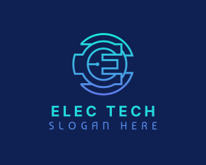 Tech Cryptocurrency Letter E logo design