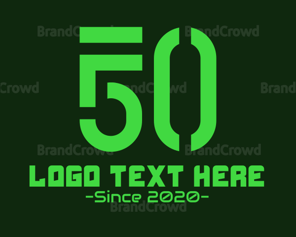 Futuristic Number Score 50 Logo