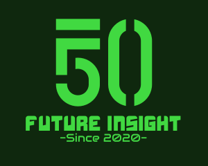 Futuristic Number Score 50 logo design