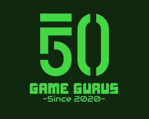 Futuristic Number Score 50 logo design