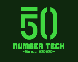 Futuristic Number Score 50 logo design