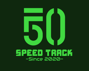 Player - Futuristic Number Score 50 logo design