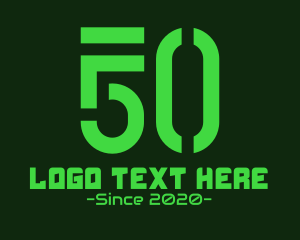 Data - Futuristic Number Score 50 logo design