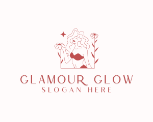 Plastic Surgeon - Flower Woman Bikini logo design