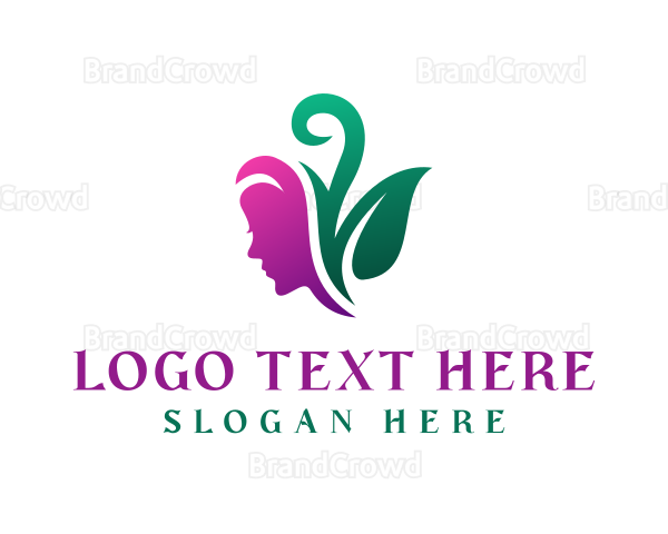 Woman Natural Leaf Spa Logo