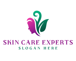 Woman Natural Leaf Spa logo design