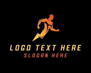 Athletic - Lightning Human Energy logo design