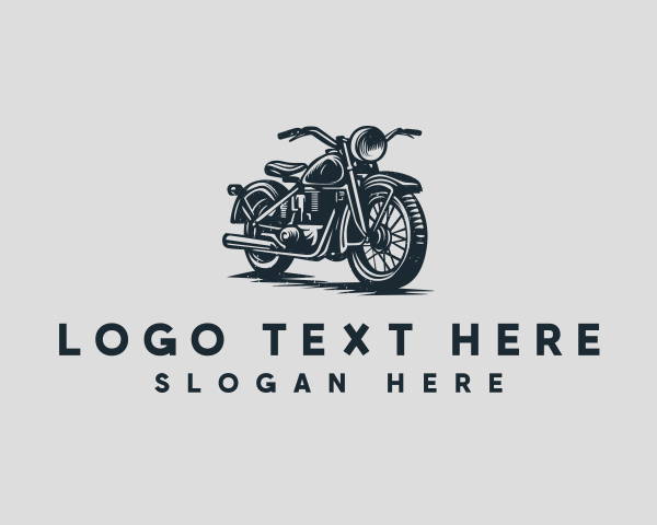 Motorcycle - Rustic Military Motorbike logo design