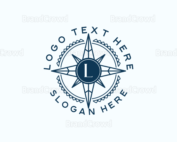 Round Travel Compass Logo