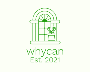 Remodeling - Arch Window Rose Plant logo design