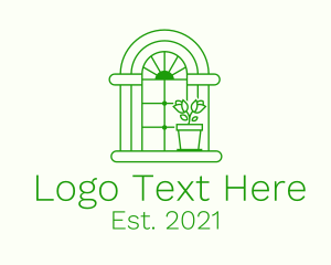 Fittings - Arch Window Rose Plant logo design