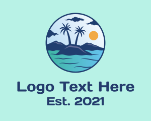 Sunlight - Coconut Tree Island logo design