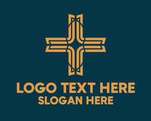 Gold Decorative Cross  Logo