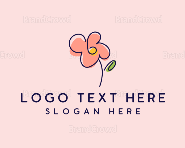 Flower Doodle Drawing Logo