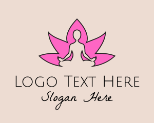 Silhouette - Flower Yoga Fitness logo design