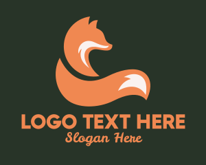 Animal Silhouette - Fox Tail Wildlife logo design