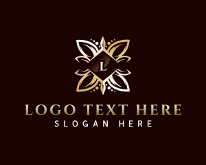 Gold - Flower Jewelry Crest logo design