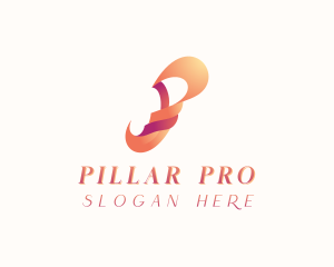 Feminine Swirl Letter P logo design