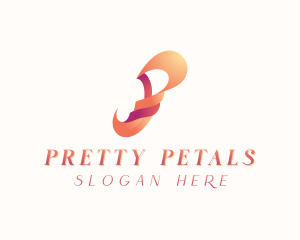 Feminine Swirl Letter P logo design