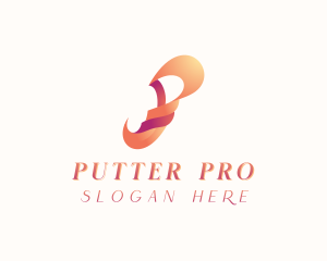 Feminine Swirl Letter P logo design