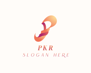 Feminine Swirl Letter P logo design